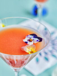 Edible flower cocktail